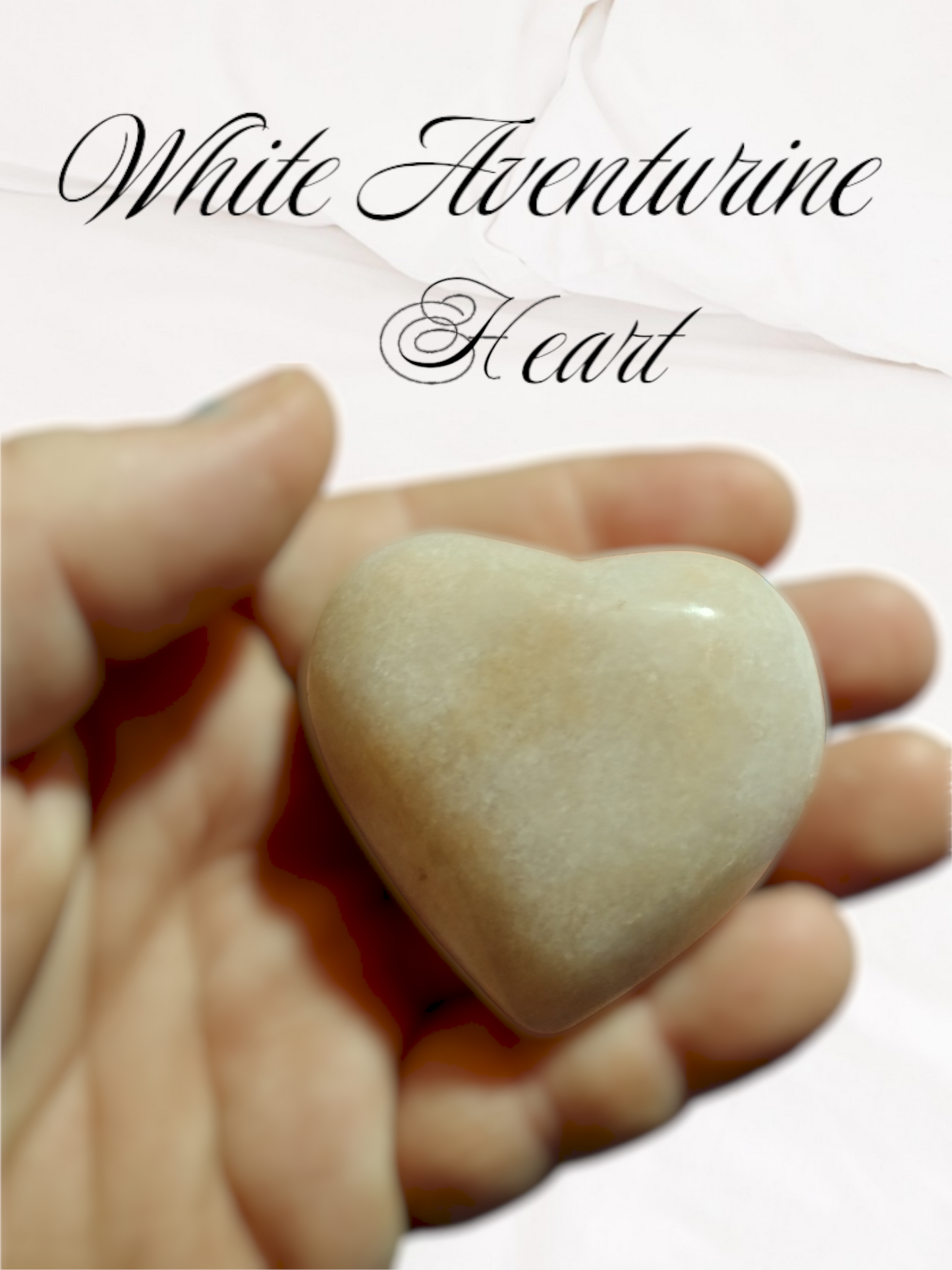 White Aventurine Heart