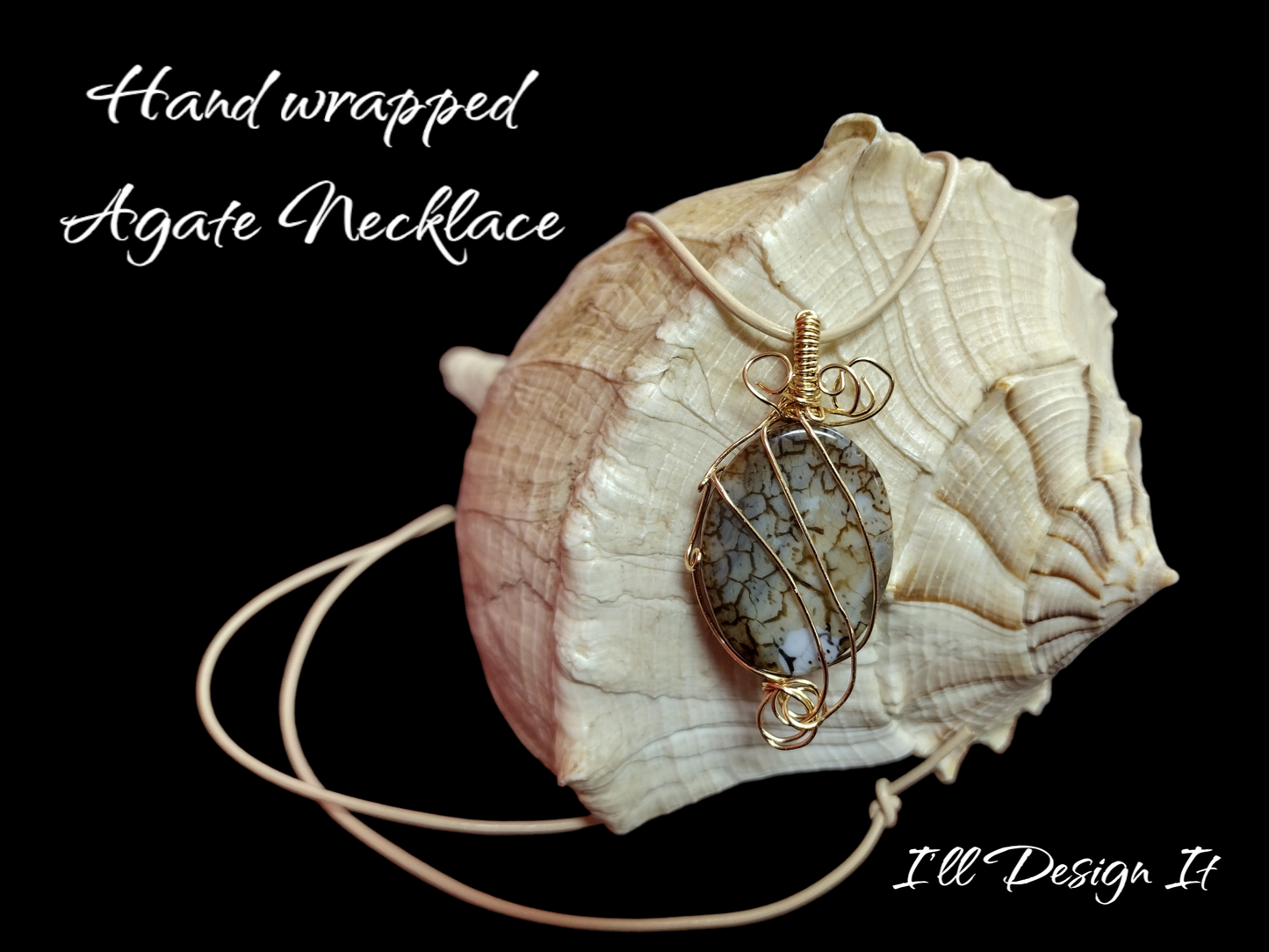 Hand wrapped Agate necklace