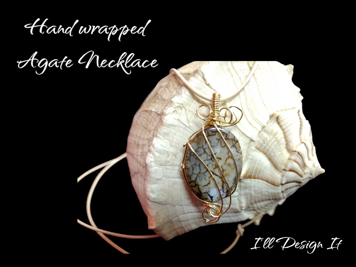 Hand wrapped Agate necklace