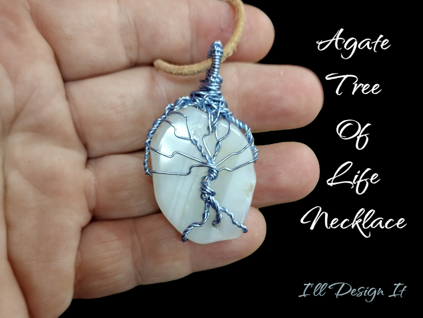 Tree of life agate necklace