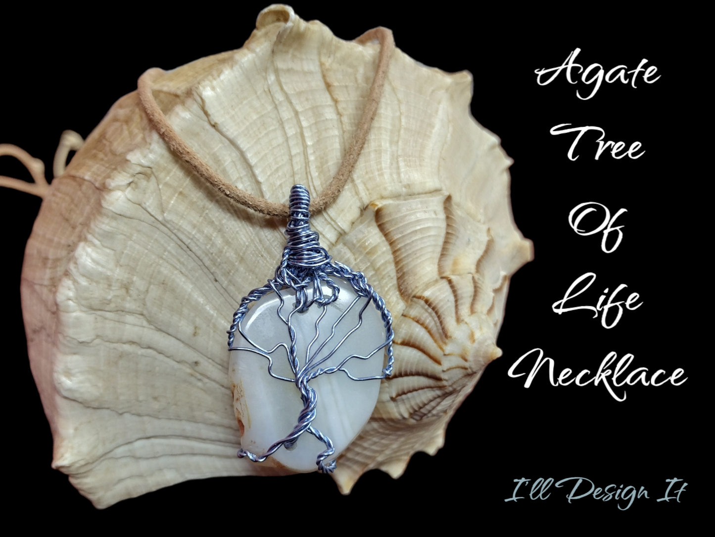 Tree of life agate necklace