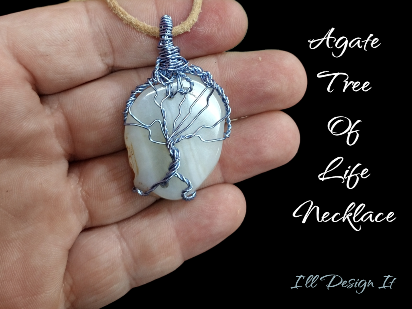 Tree of life agate necklace