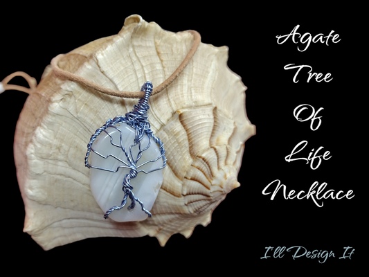 Tree of life agate necklace