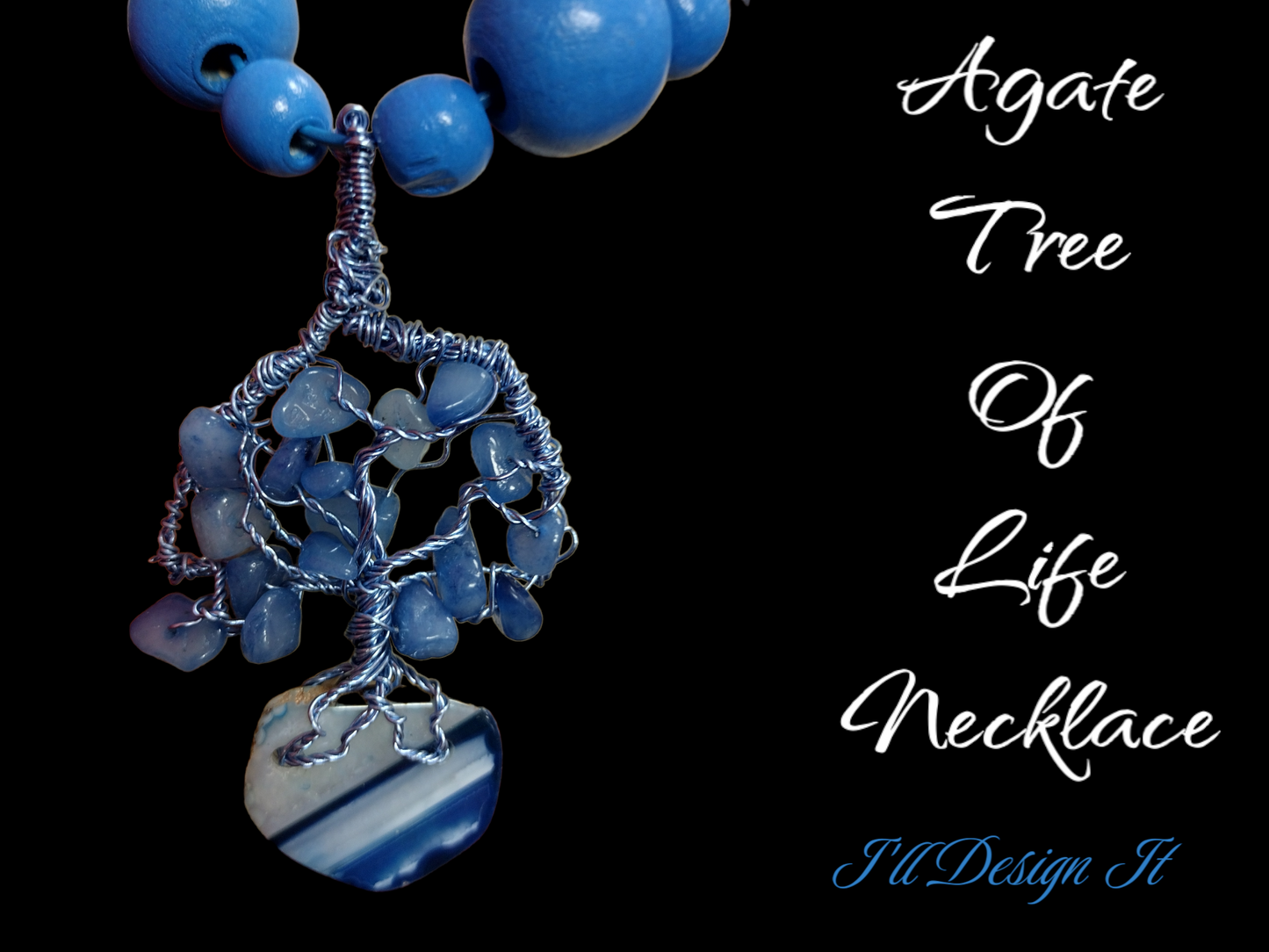 Agate tree of life necklace