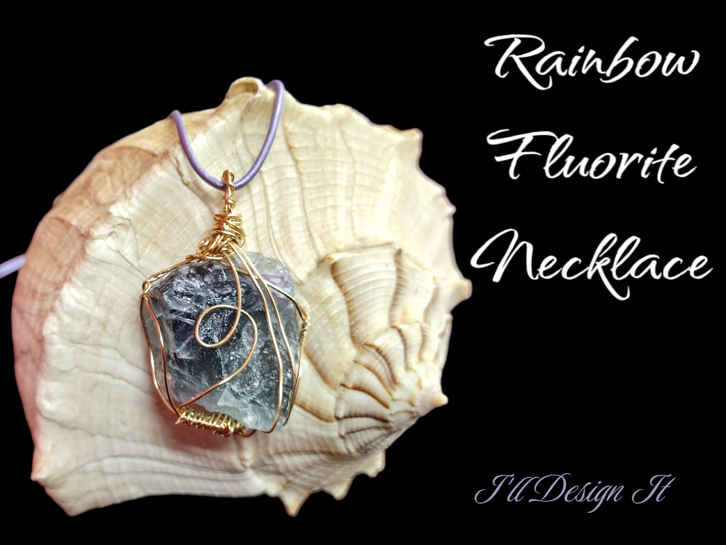 Rainbow fluorite necklace