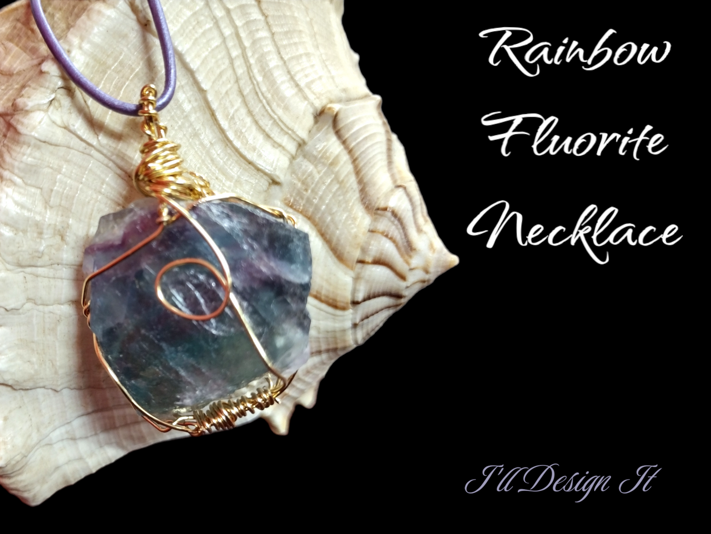 Rainbow fluorite necklace