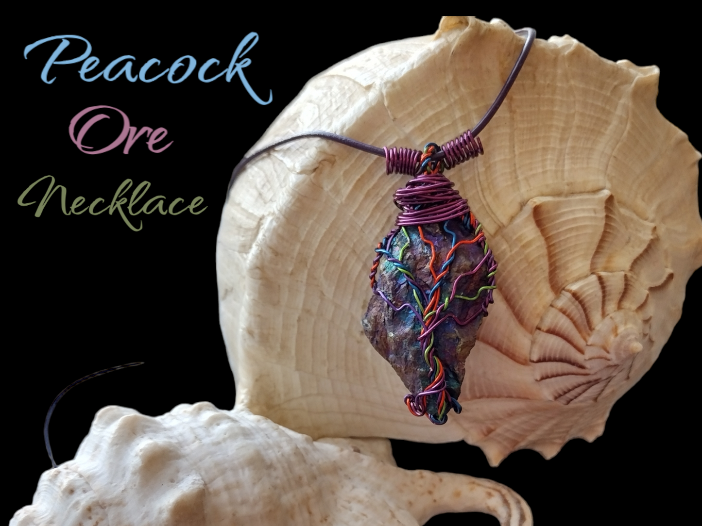 Tree of life peacock ore necklace