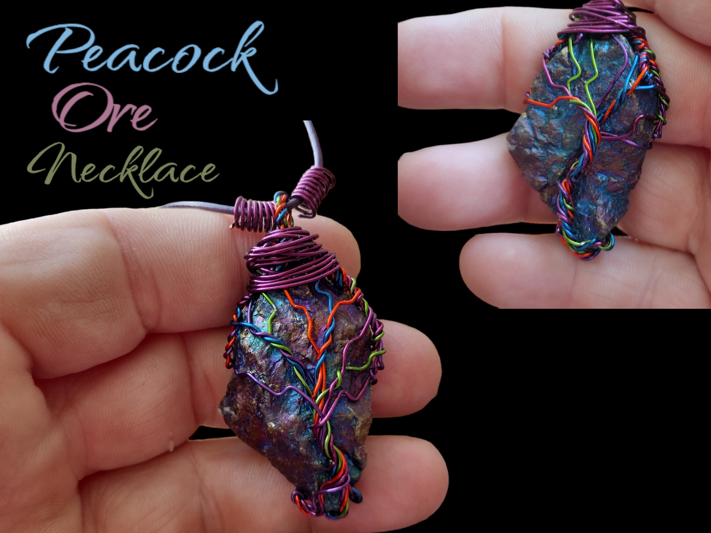 Tree of life peacock ore necklace