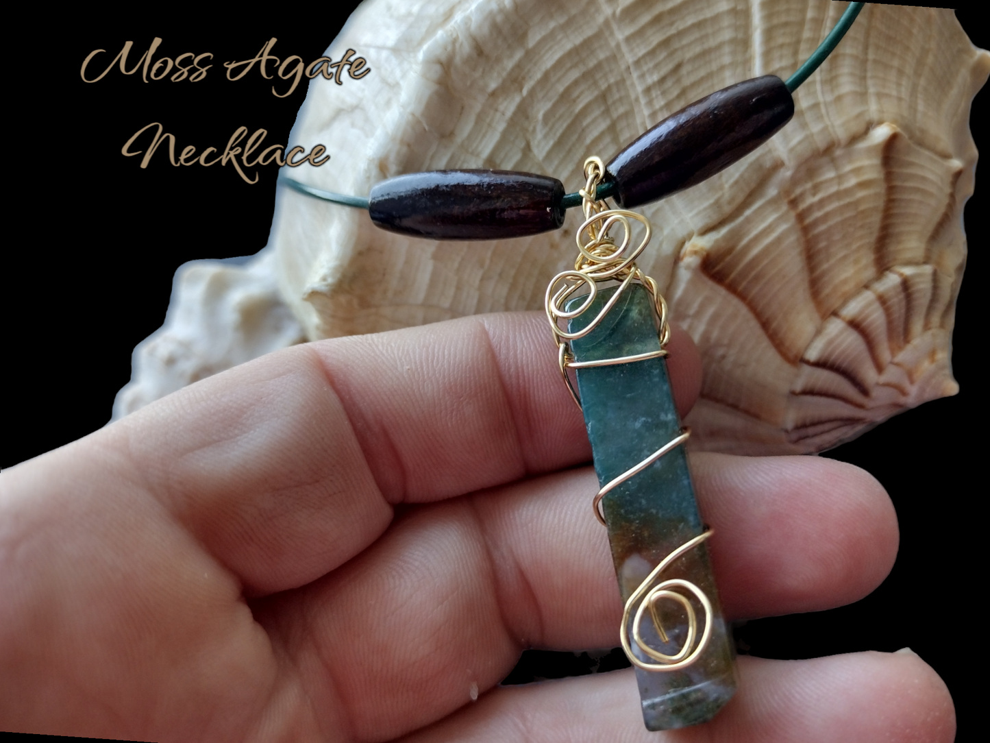 Moss agate necklace