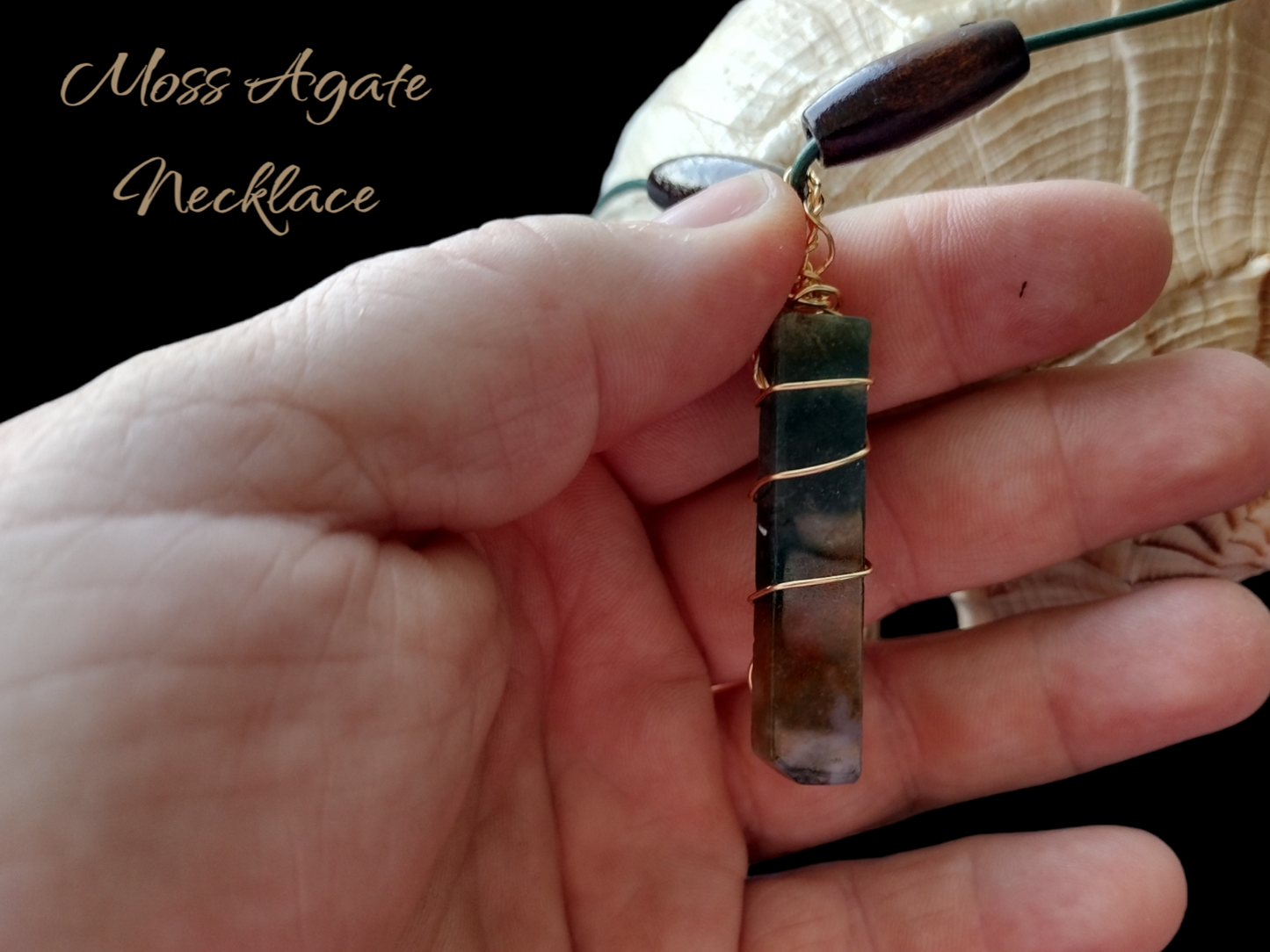 Moss agate necklace