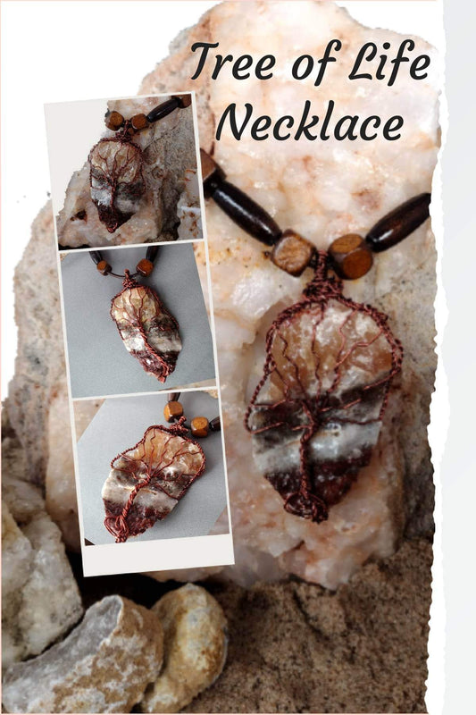 Tri calcite tree of Life necklace.